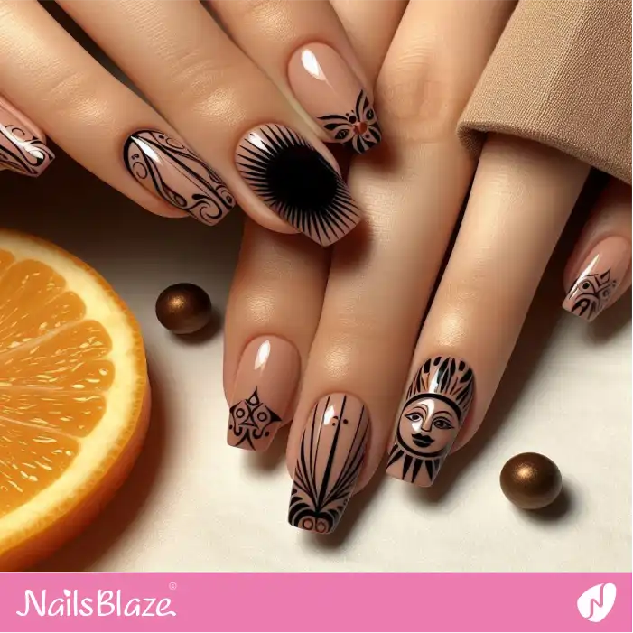 Sun-inspired Nude Nail | Tribal - NB1842